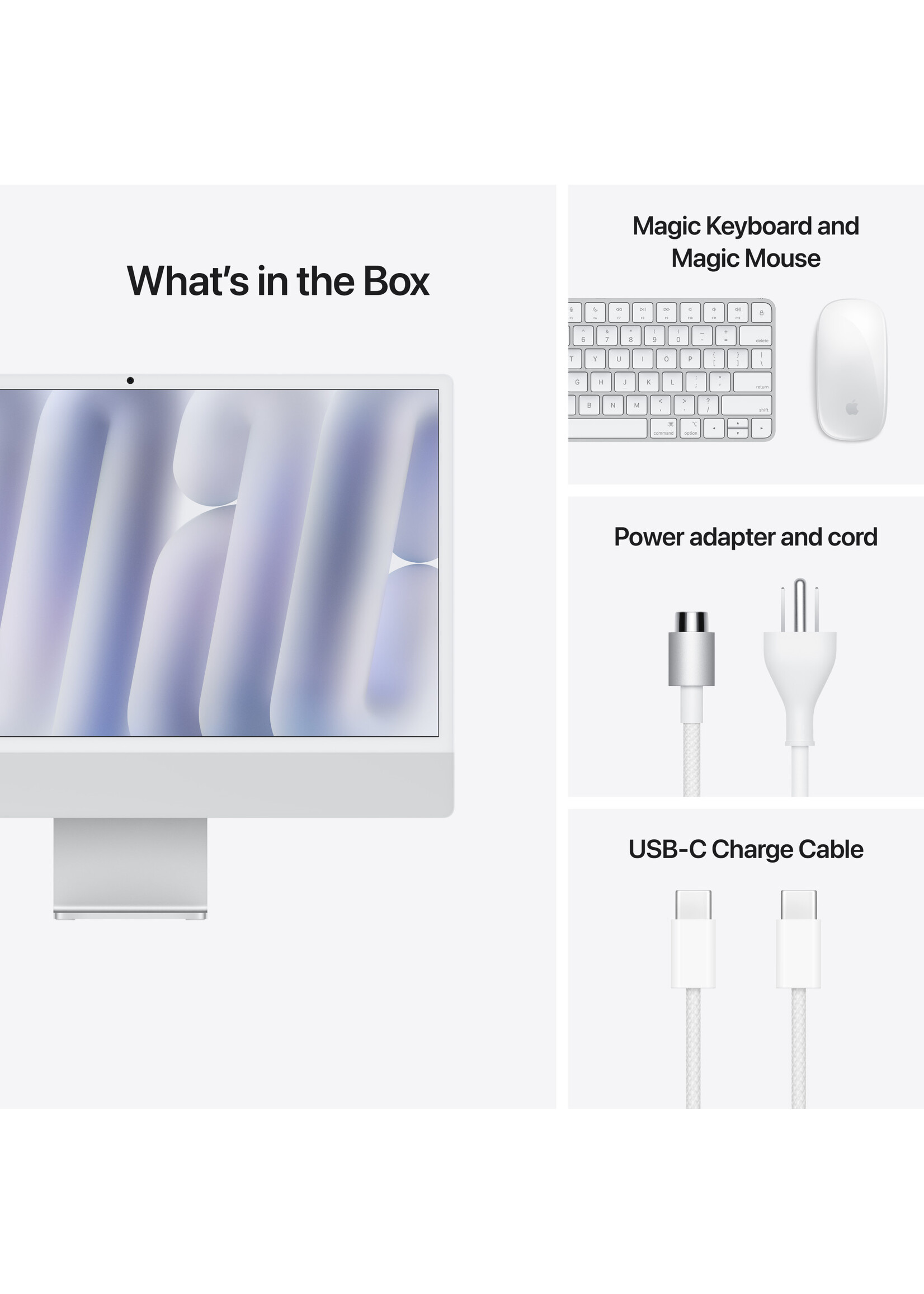 Apple 24-inch iMac: Apple M4 chip 8-core CPU 8-core GPU 16GB/256GB - Silver