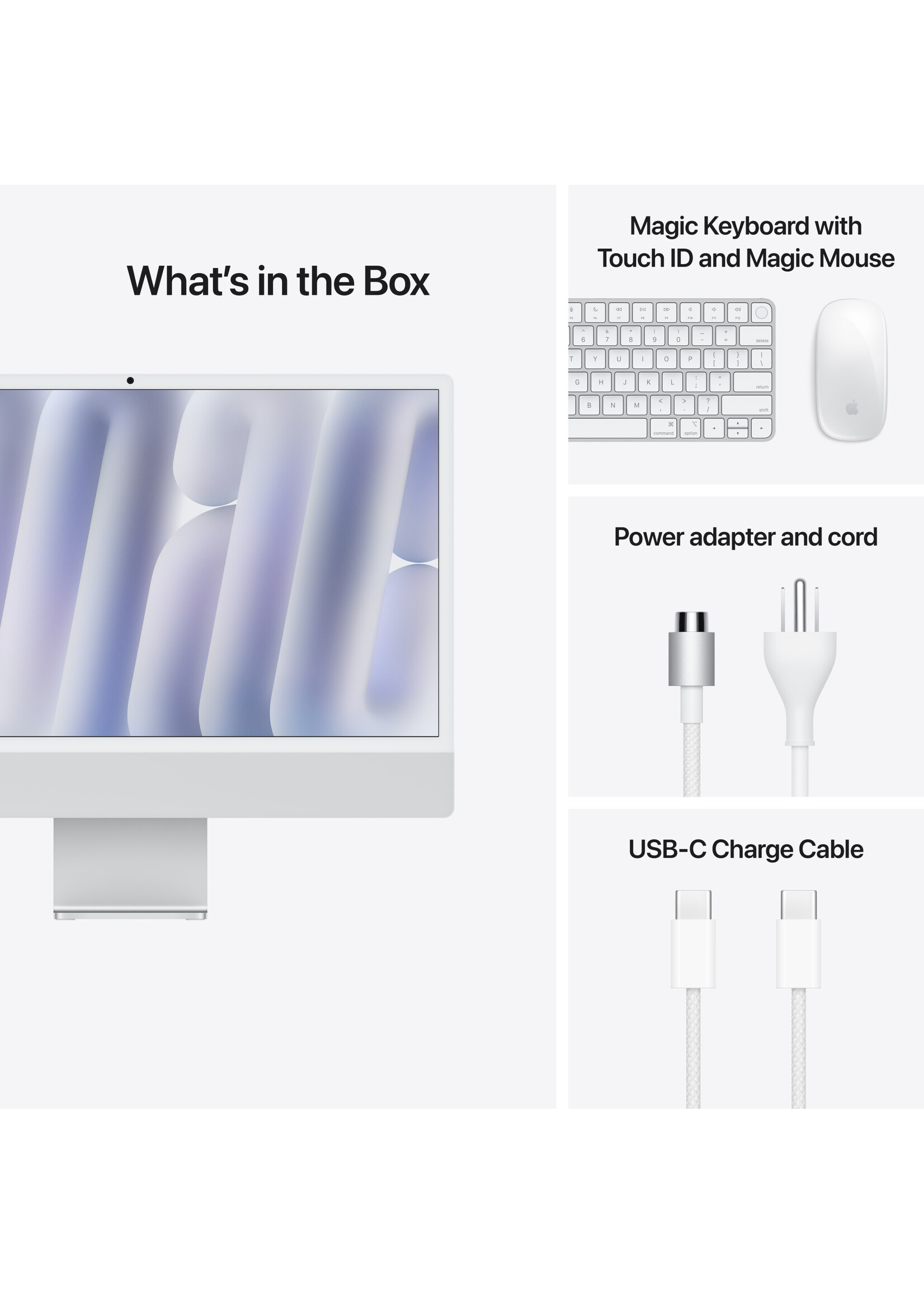 Apple 24-inch iMac: Apple M4 chip 10-core CPU 10-core GPU 16GB/256GB - Silver