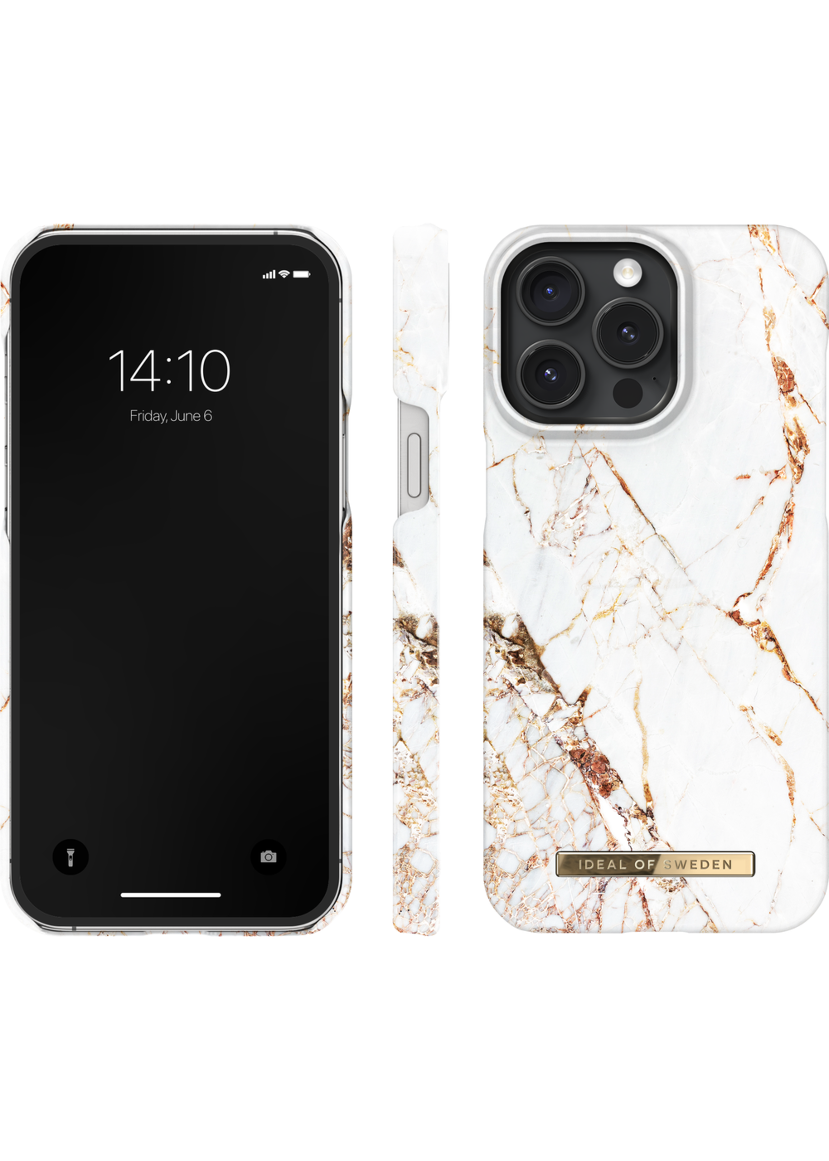 iDeal of Sweden iDeal of Sweden iPhone 15 Pro Max MagSafe Case - Carrara Gold Marble