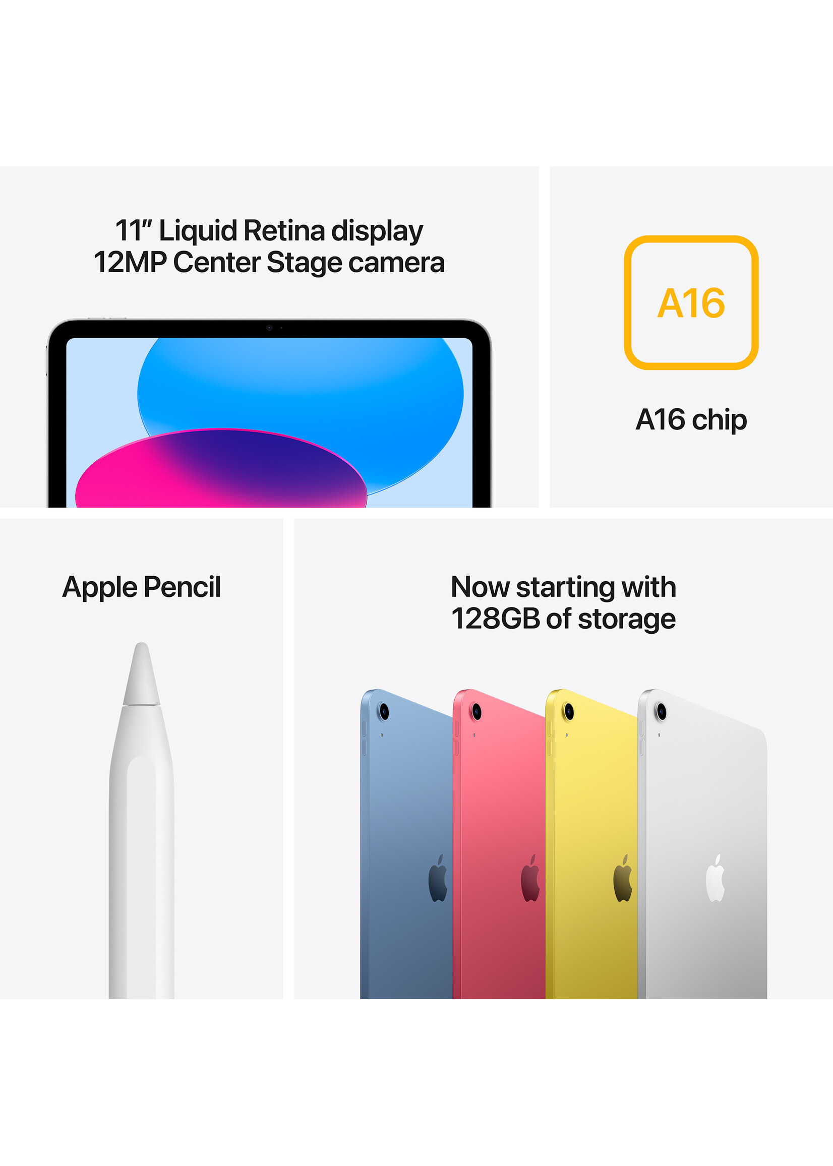 Apple 11-inch iPad A16 Wi-Fi 128GB - Silver (March 2025)