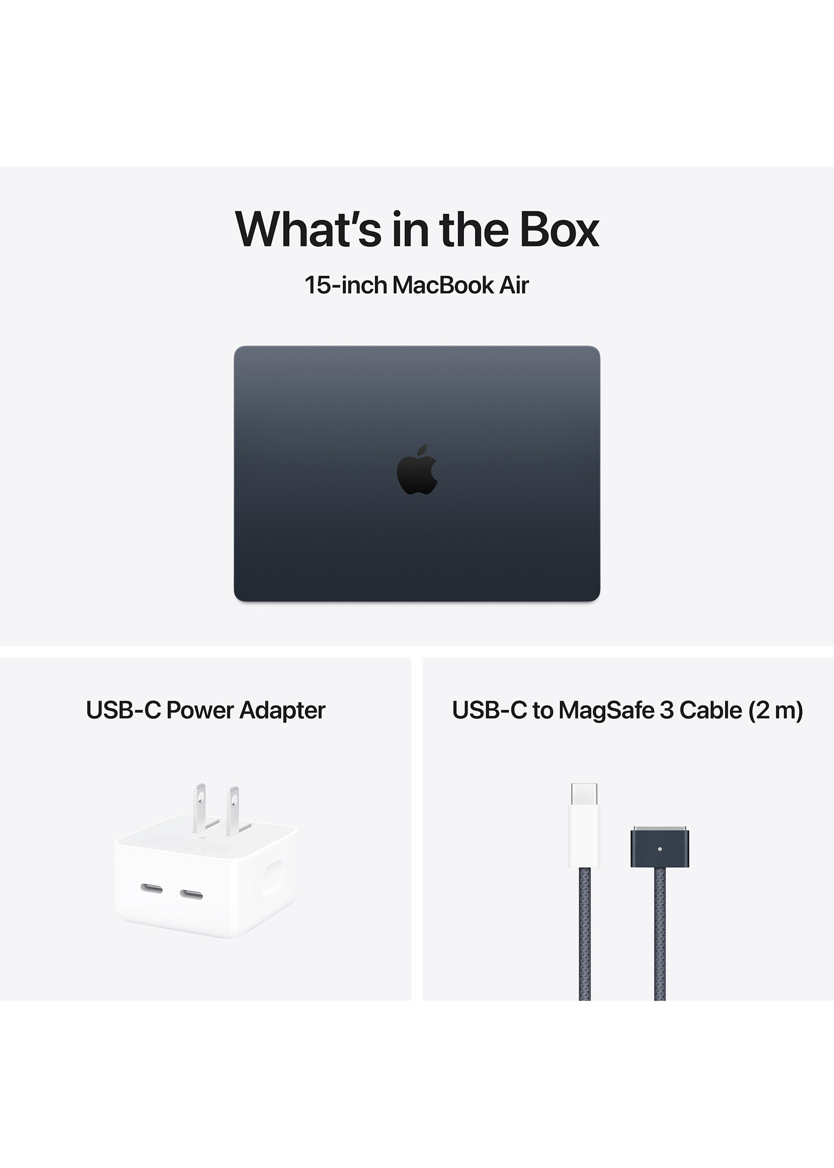 Apple 15-inch MacBook Air: Apple M4 Chip with 10-core CPU and 10-core GPU, 24GB/512GB - Midnight (March 2025) w/ 3-year AppleCare+