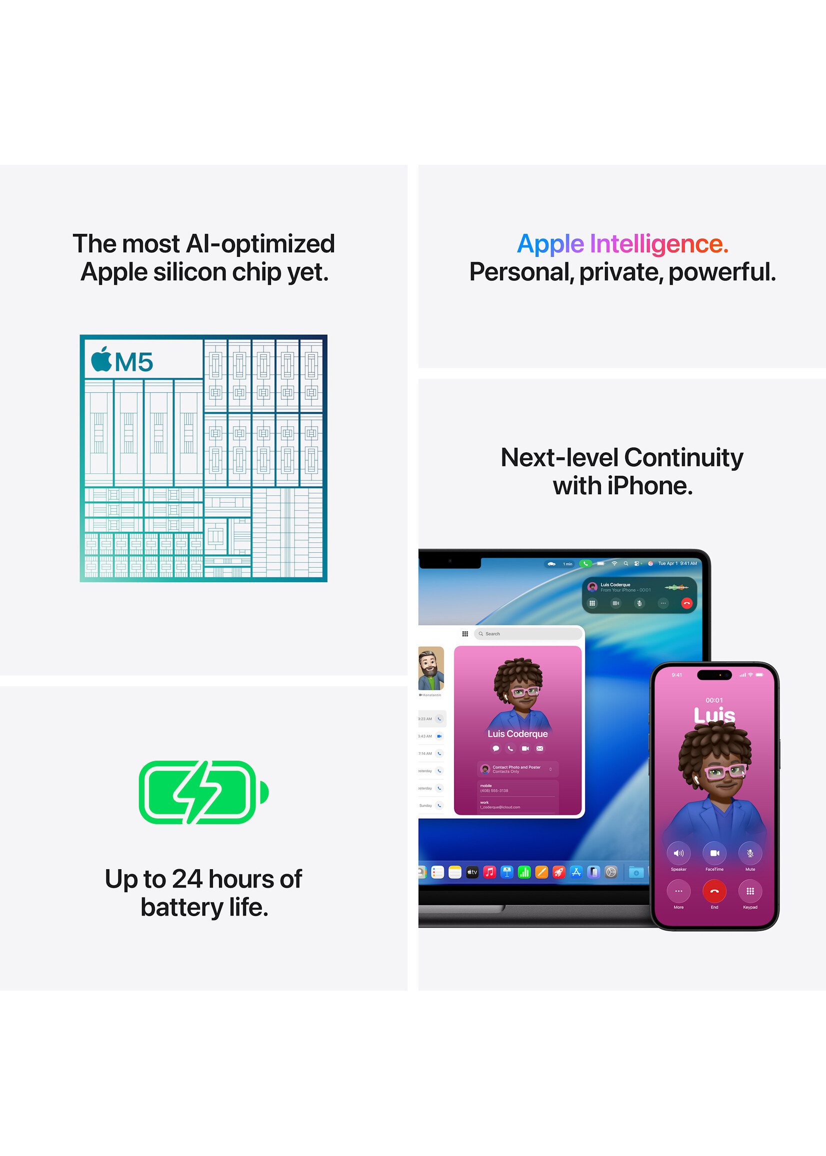 Apple 14-inch MacBook Pro: Apple M5 chip with 10-core CPU and 10-core GPU, 24GB/1TB SSD- Silver (Oct 2025) w/ 3-Year AppleCare+
