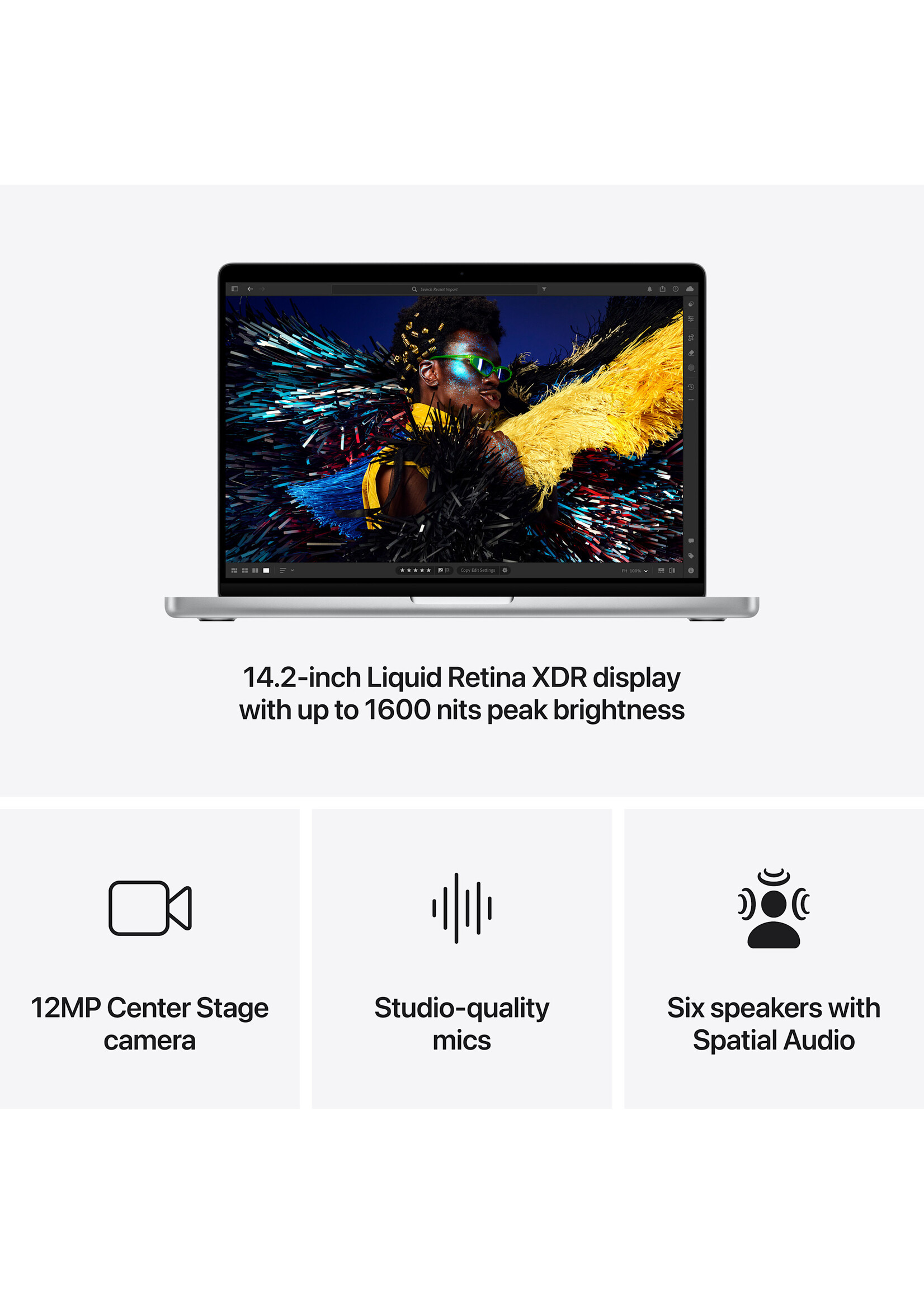 Apple 14-inch MacBook Pro: Apple M5 chip with 10-core CPU and 10-core GPU, 24GB/2TB SSD- Silver (Oct 2025)