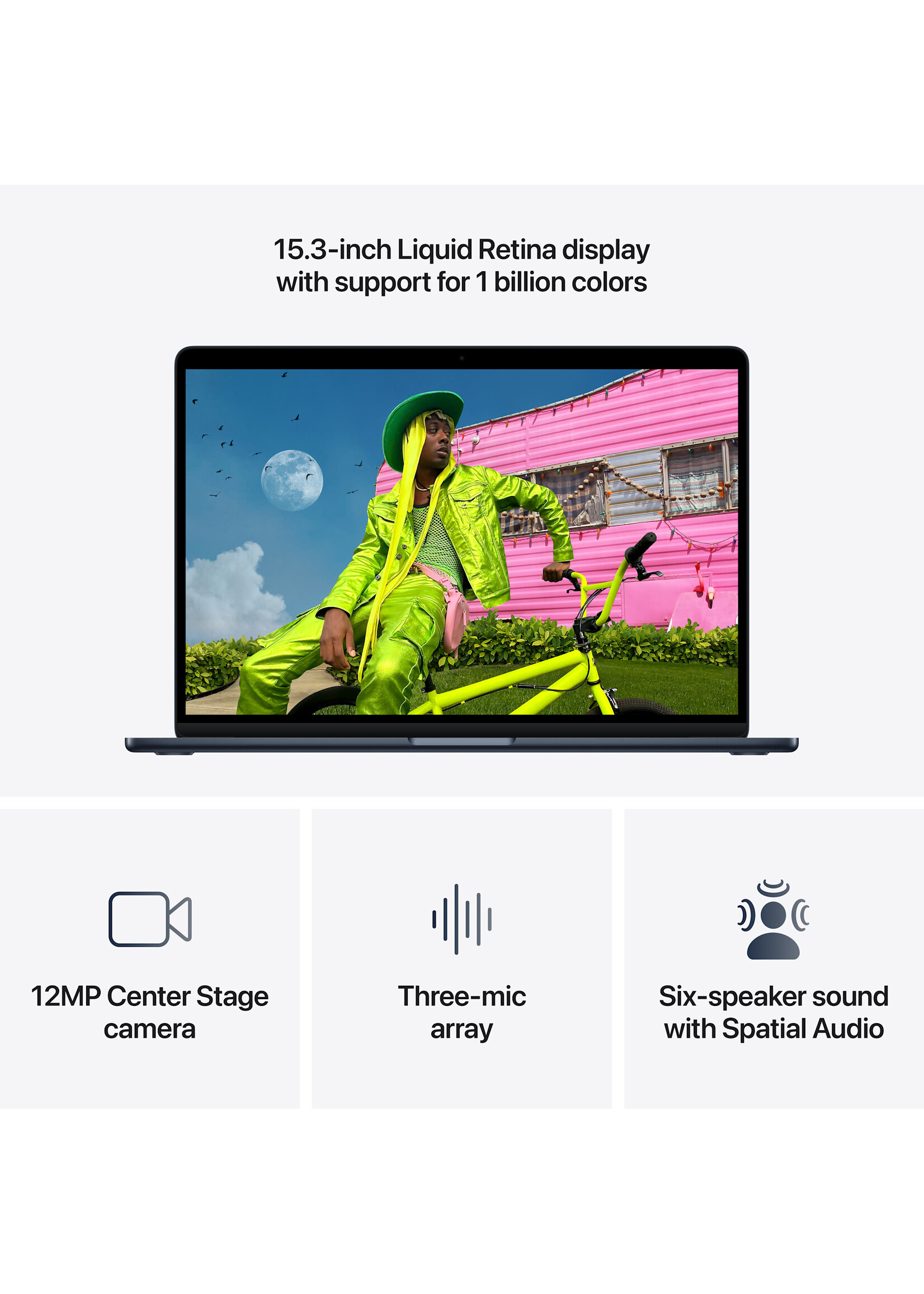 Apple 15-inch MacBook Air: Apple M5 Chip with 10-core CPU and 10-core GPU, 16GB/1TB - Midnight (March 2026)