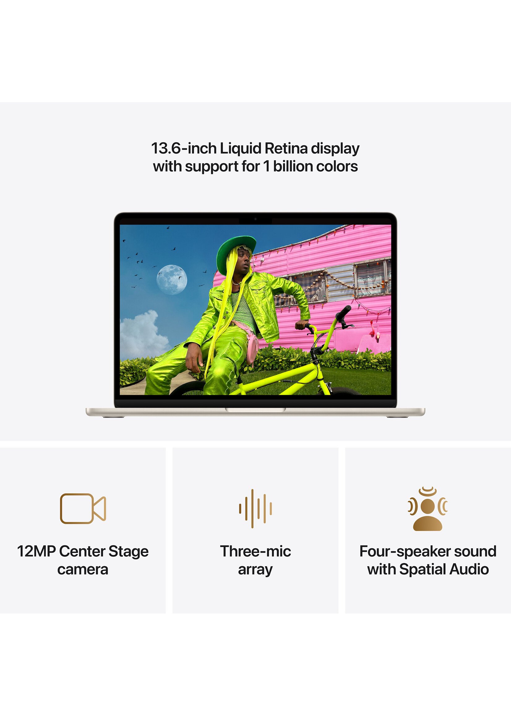 Apple 13-inch MacBook Air: Apple M5 chip with 10-core CPU and 10-core GPU, 16GB/1TB - Starlight (March 2026)