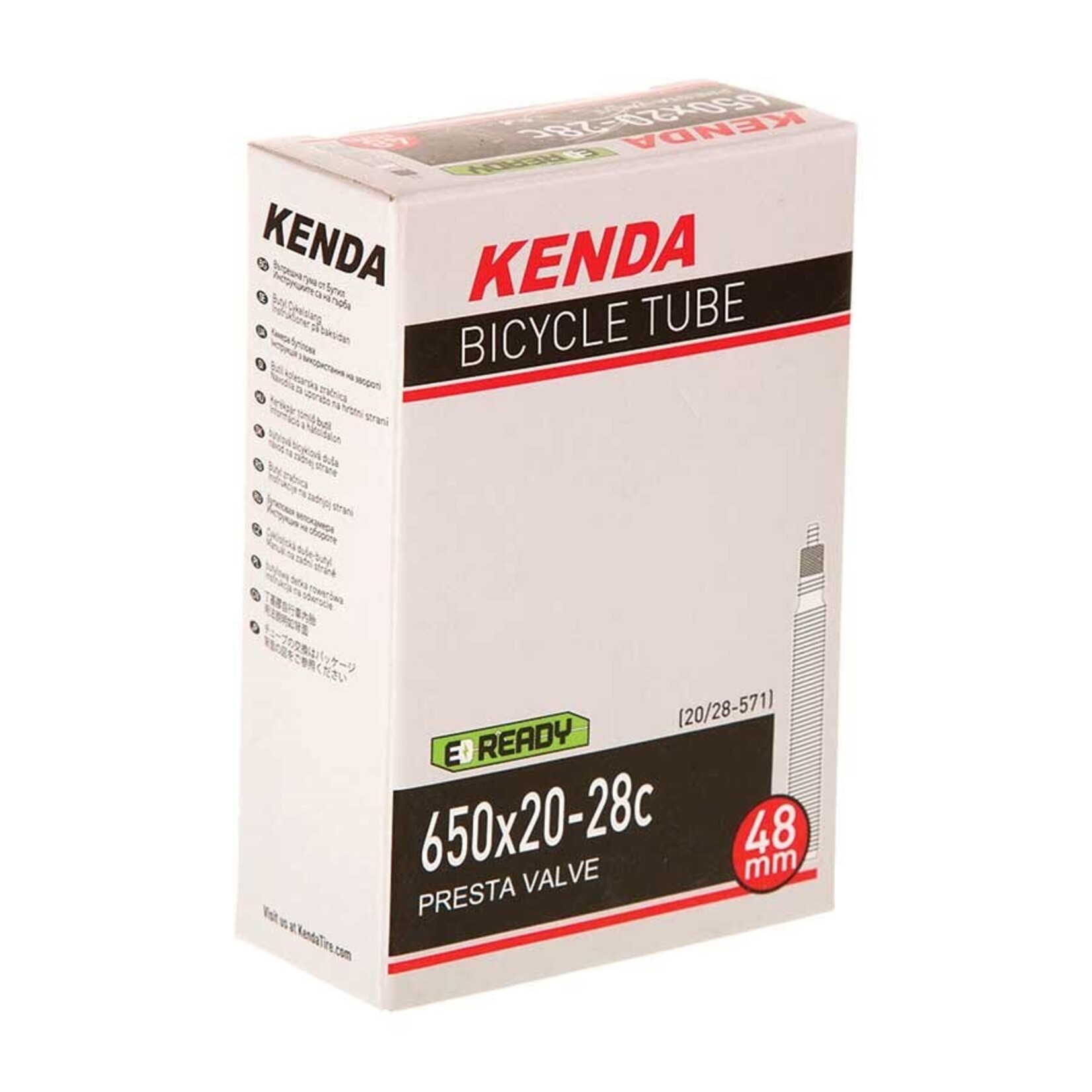 Kenda, Presta-Removable Valve Core, Tube, Presta, Length: 60mm, 700C, 20-28C