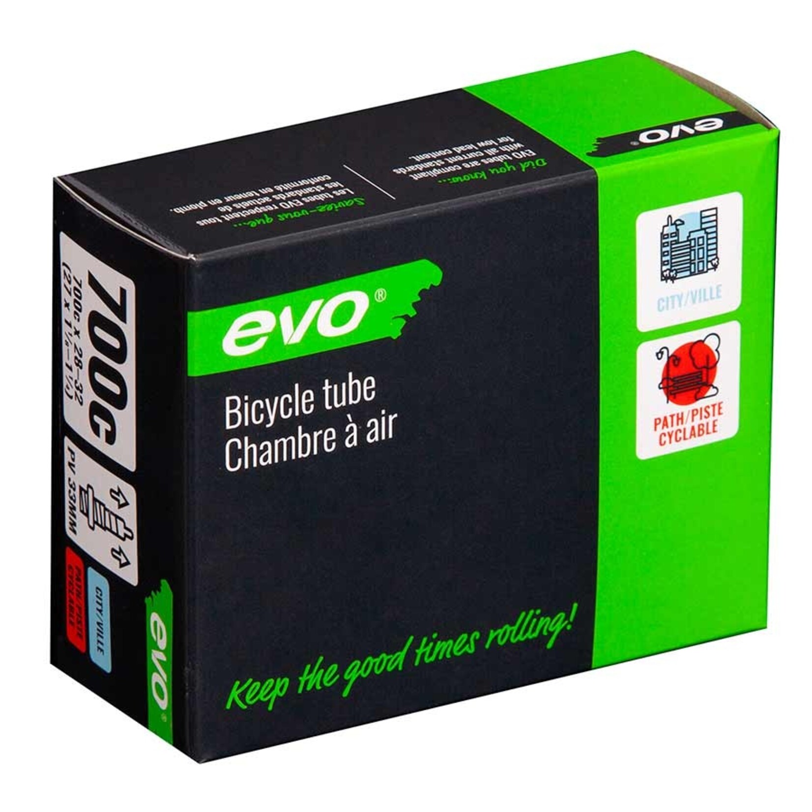 EVO EVO, Presta, Tube, Length: 48mm, 700C, 28-32C