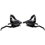 SHIMANO SHIFT/BRAKE LEVER SET, ST-EF500-2A, 2X7SPEED, EZ-FIRE PLUS, 2F-ALLOY, FOR V-BRAKE, STD SL (SP41) & BL CBL (BLACK), BLACK