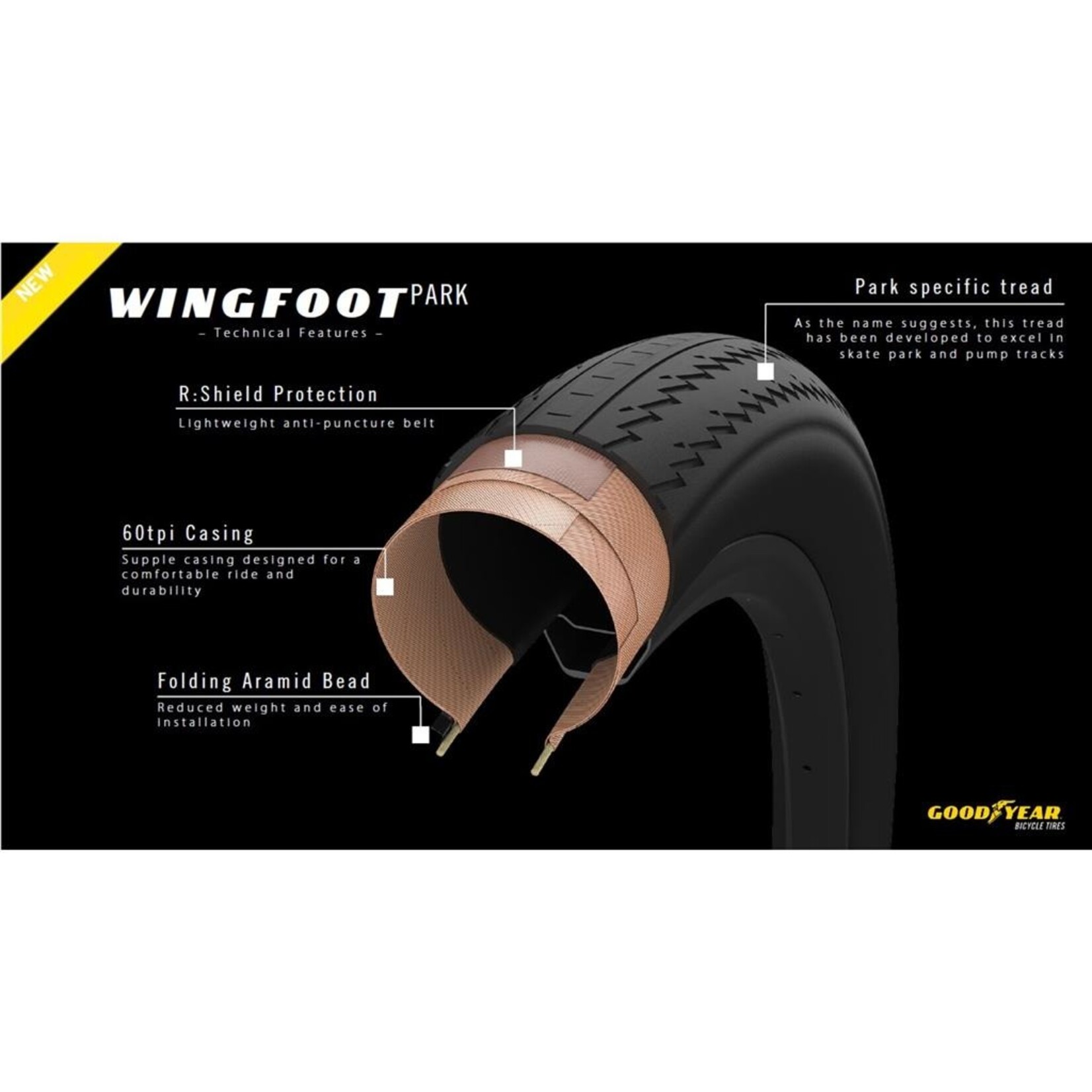 GOODYEAR TIRE URBAN TRANSIT TOUR S3 700X35 WIRE BLK REFLECT