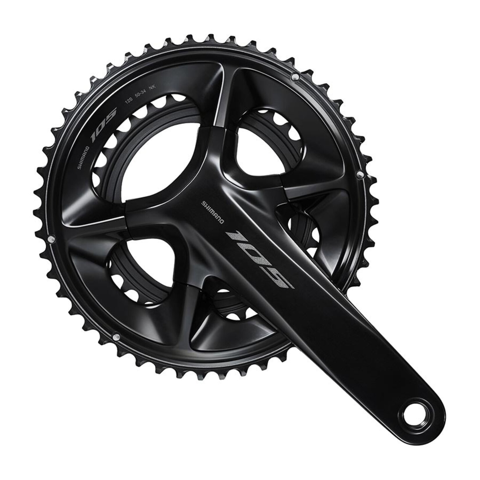 SHIMANO Shimano, 105 FC-R7100, Crankset, Speed: 12, Hollowtech II, 172.5mm, 52/36T, Black, Road Disc