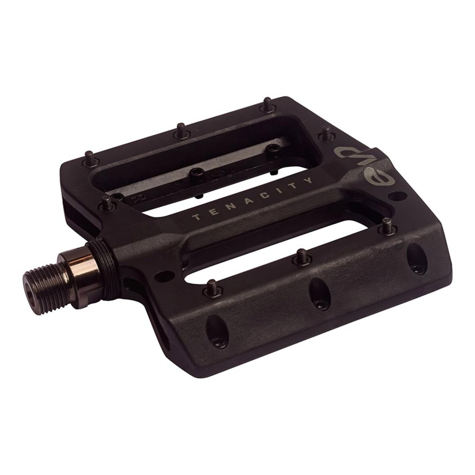 EVO EVO, Tenacity, Platform Pedals, Body: Nylon, Spindle: Cr-Mo, 9/16'', Black, Pair