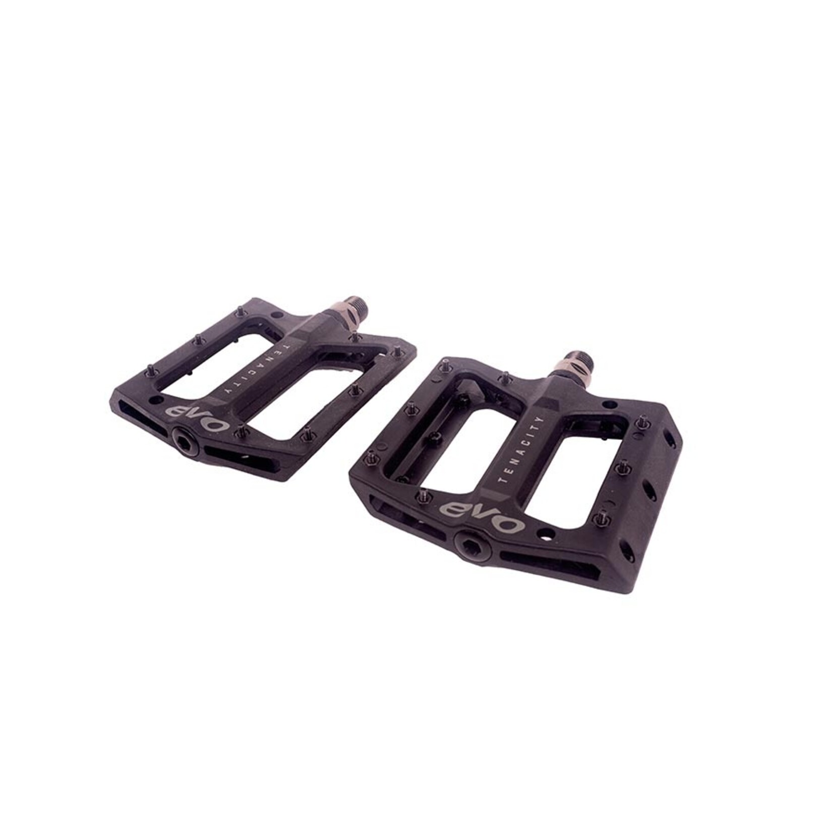 EVO EVO, Tenacity, Platform Pedals, Body: Nylon, Spindle: Cr-Mo, 9/16'', Black, Pair