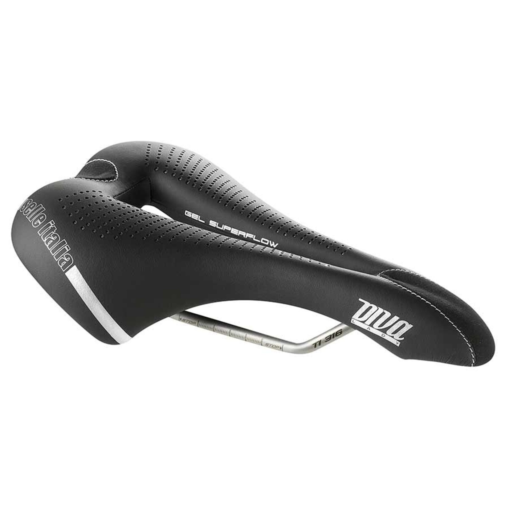 selle italia Selle Italia, DIVA Gel Superflow, Saddle, 270 x 135mm, Women, 275g