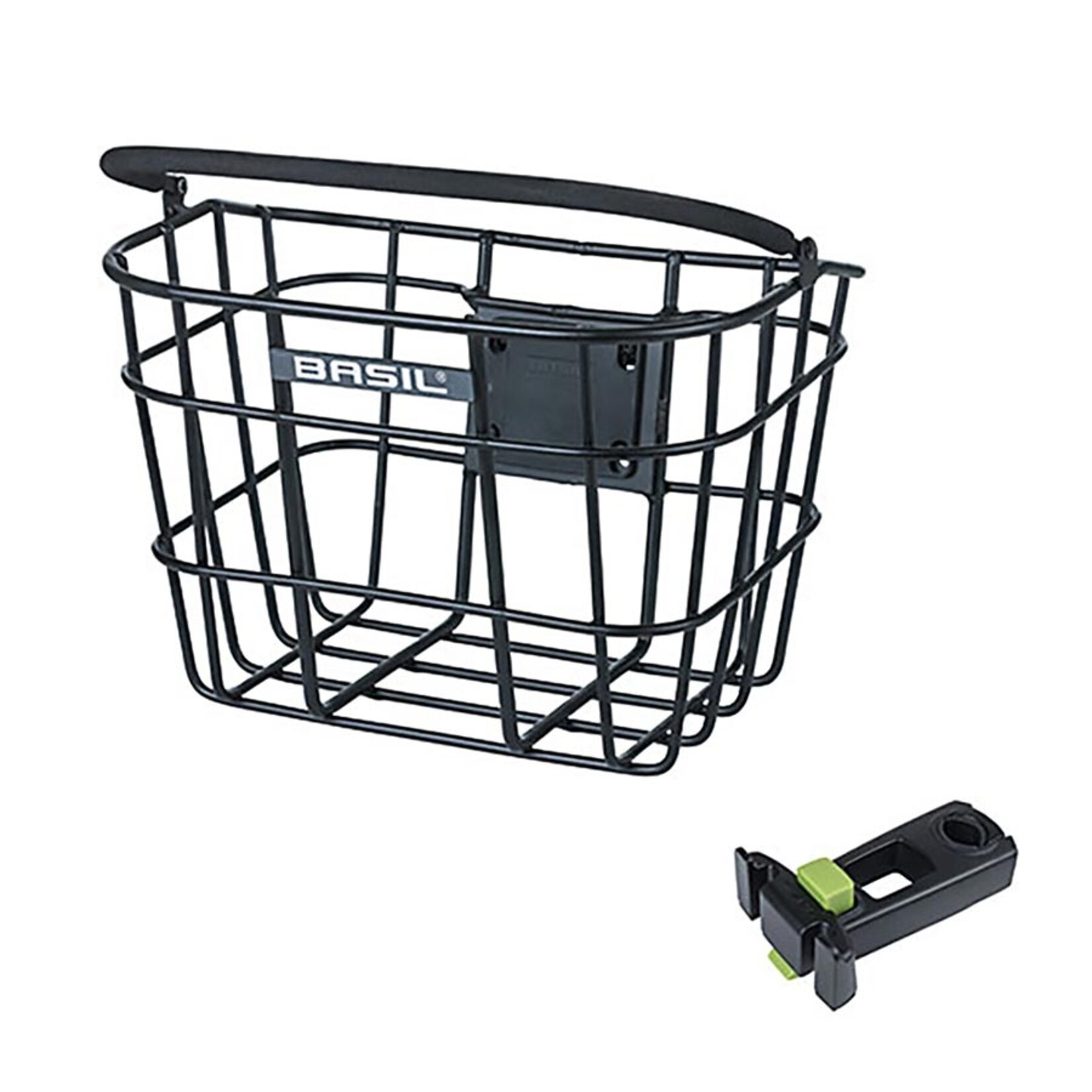 Basil Basil, Bremen, Basket, Front, Aluminium, Black