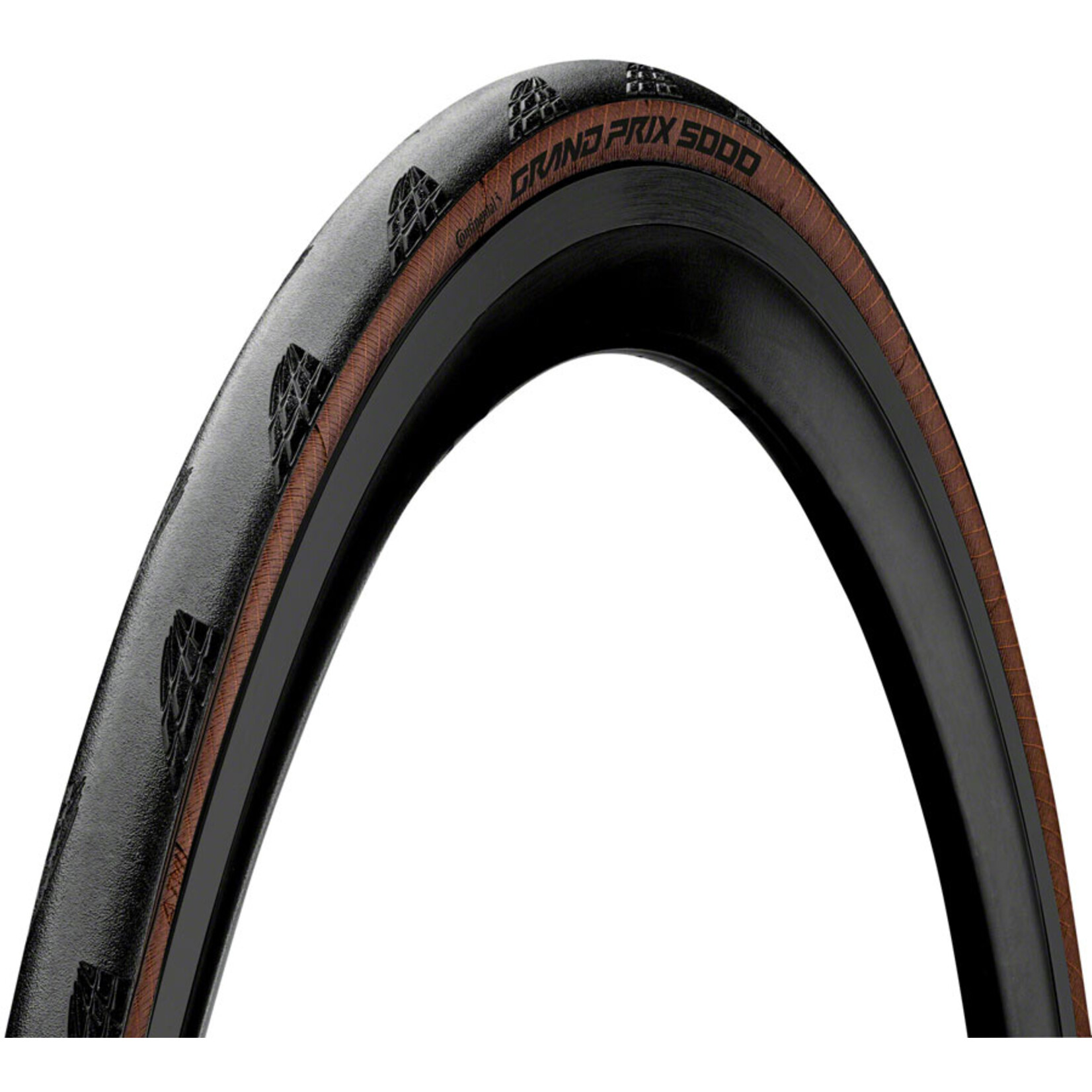 CONTINENTAL Continental Grand Prix 5000 Tire - 700 x 25, Clincher, Folding, Black/Transparent, BlackChili, Vectran Breaker, LazerGrip, ACT