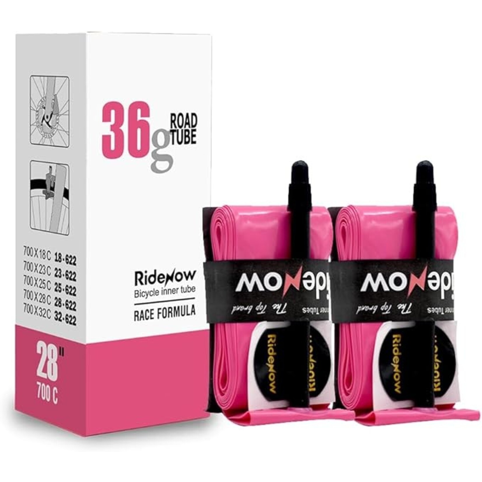 Ridenow TPU Inner  24 g Tubes 700 x 18-32c Bike Tubes with 85mm Presta Valve