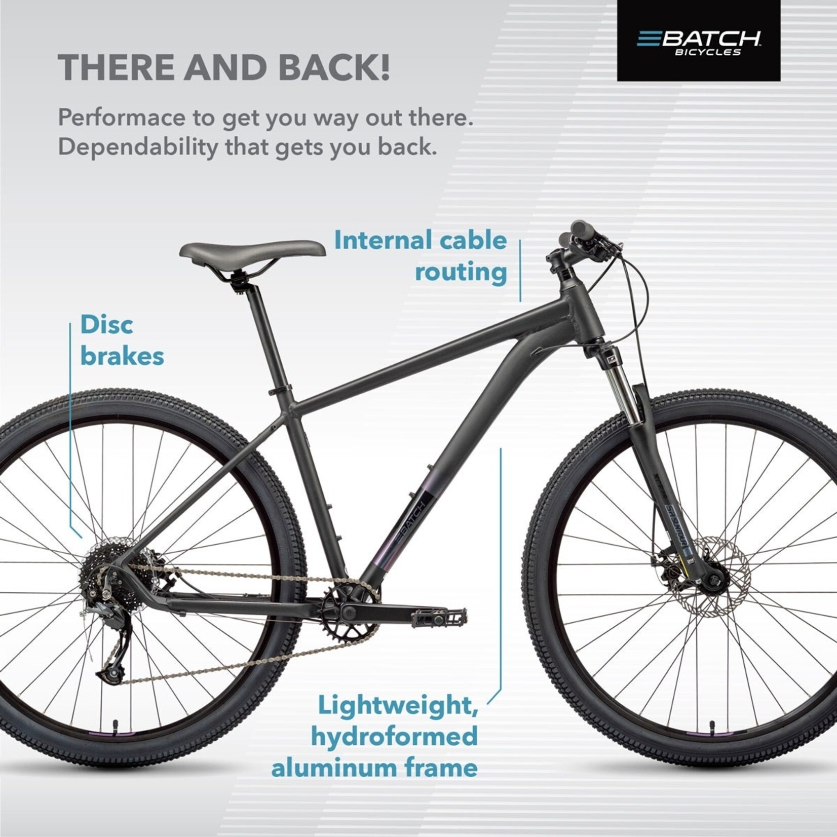 BATCH BATCH THE DISC BRAKE MOUNTAIN BICYCLE - 26" XS, Black