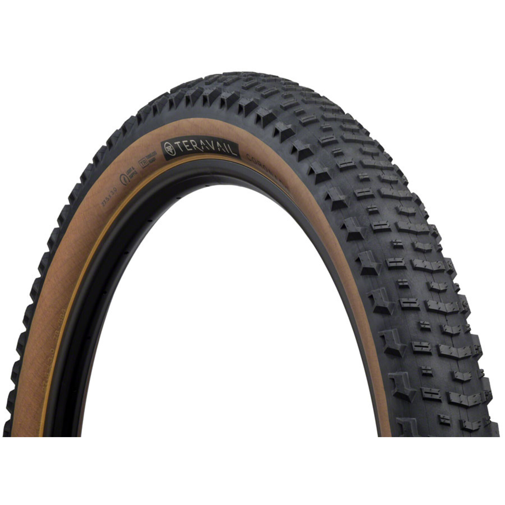 Teravail Coronado Tire - 27.5 x 3, Tubeless, Folding, Tan, Light and Supple