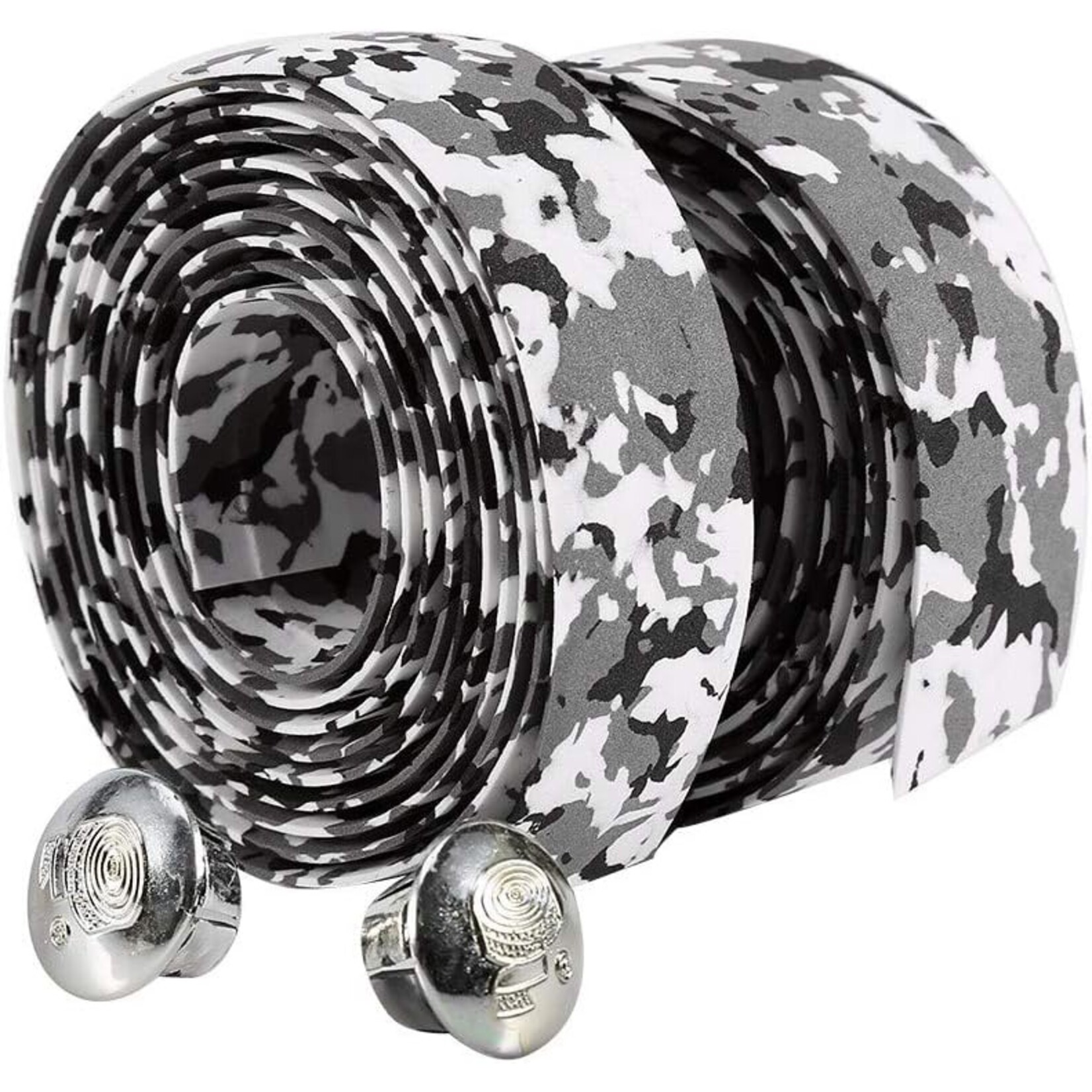 Black and White Bar Tape and Bar End Plugs