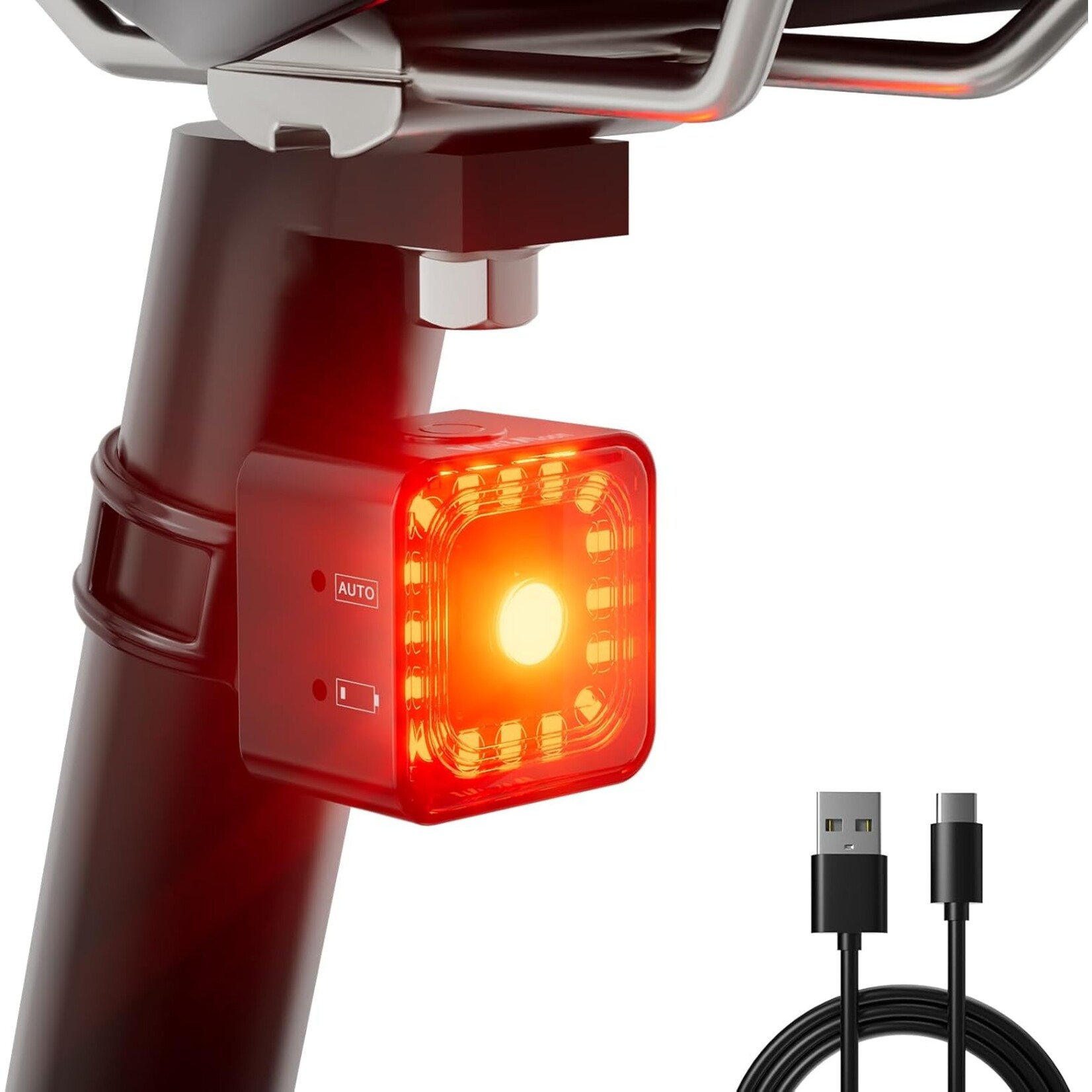 Wind&Moon Bicycle Light USB Rechargeable Bike Light, Super Bright Bike Lights for Night Riding,5 Light Mode Options Bicycle Accessories IP66 Waterproof LED Bike Light
