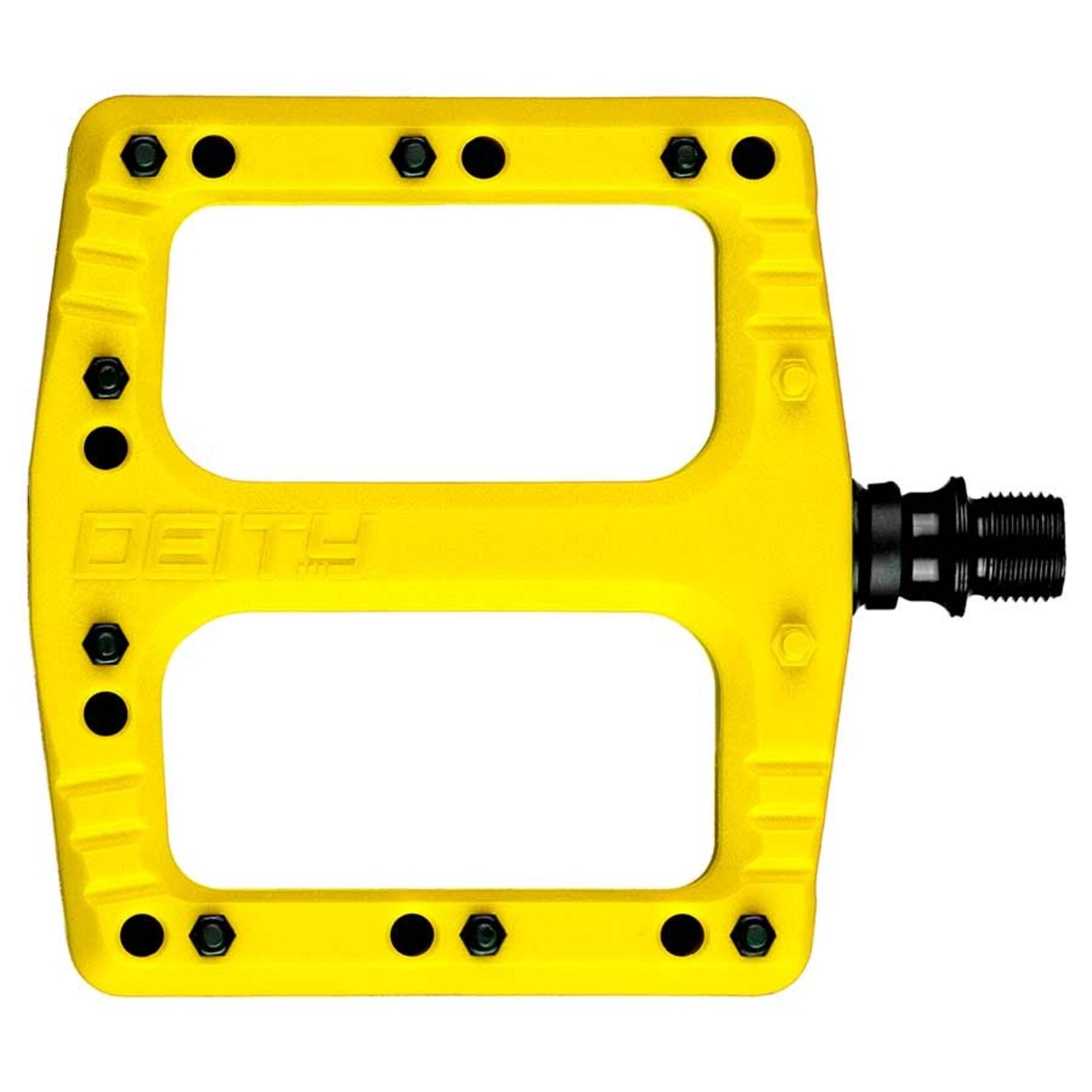 Deity, Deftrap, Platform Pedals, Body: Nylon, Spindle: Cr-Mo, Yellow, Pair