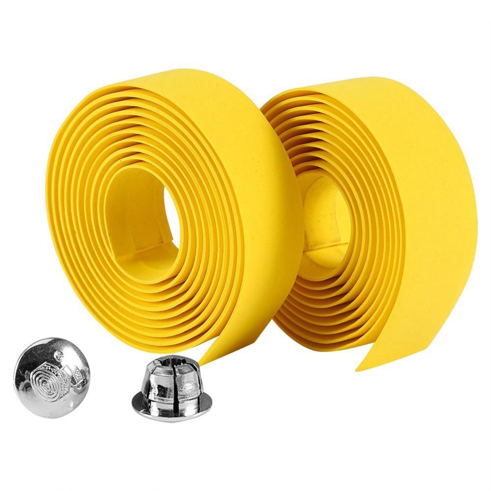 Yellow Handlebar Tape and Bar End Plugs