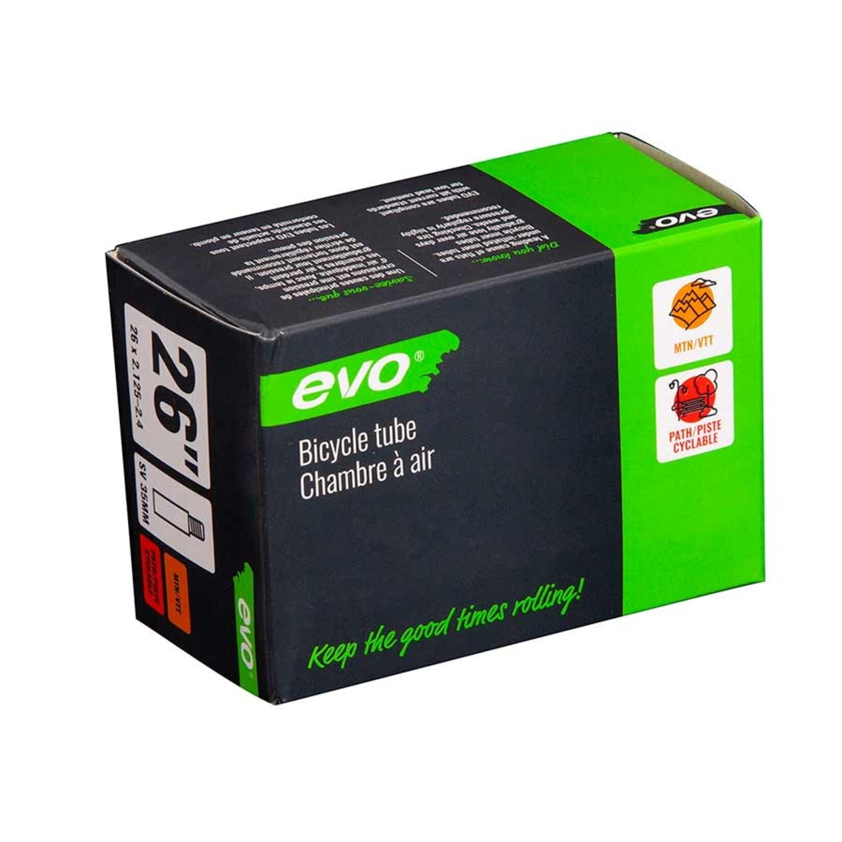 EVO EVO, SV, Tube, Schrader, Length: 48mm, 26'', 2.125-2.40