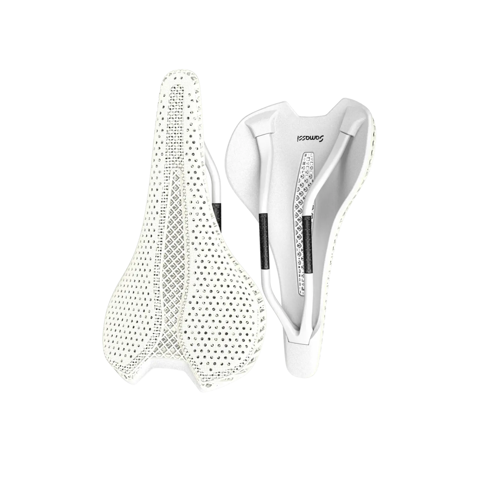 SAMASSI Samassi Black 3d Printed Saddle Road Bicycle Seats - R5 White