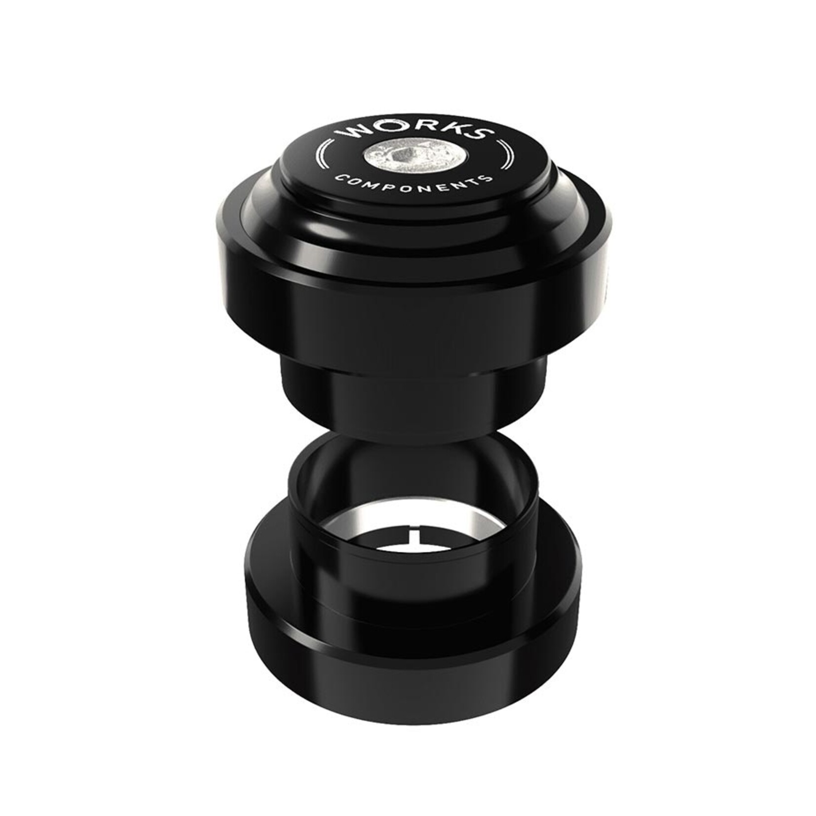 Works Components, 1.0 EC34-EC34 Angleset-1 1/8'', Headset, : EC34/28.6 | EC34/30, External, Threadless, Complete, Black, Set 4 117-126mm