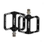 RGO RGO MTB Bicycle Pedals 3 Bearings Aluminum Ultralight Flat Pedals 9/16 Black