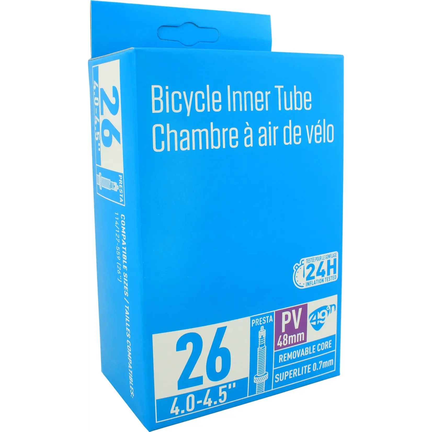 FAT TUBE - PRESTA VALVE 26 X 4.5-5.0"