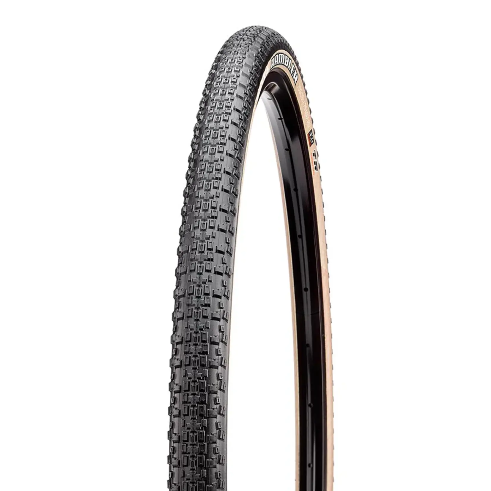 Maxxis, Rambler, Gravel Tire, 700x40C, Folding, Tubeless Ready, Dual, EXO, 60TPI, Tanwall