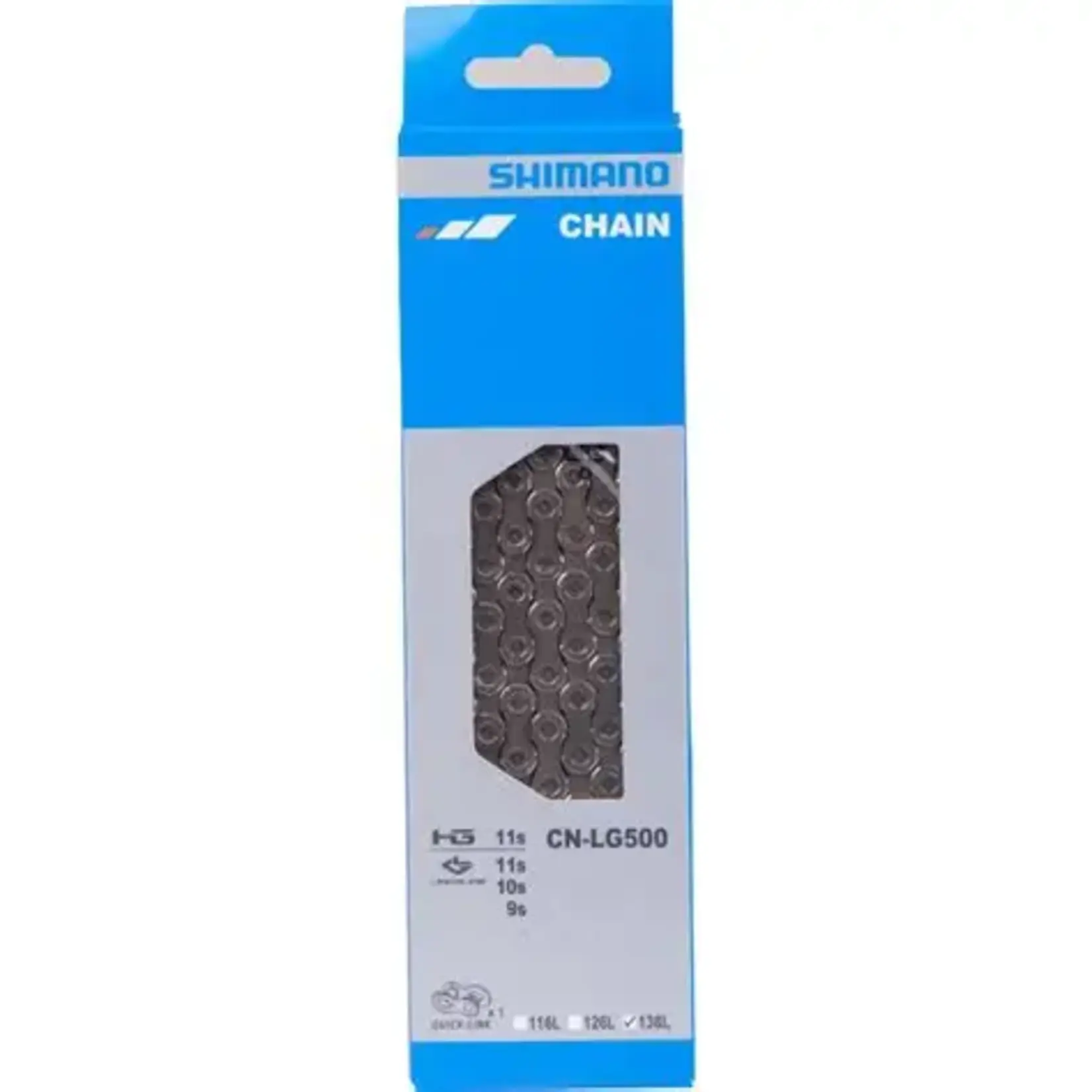 SHIMANO Shimano, CN-LG500, Chain, Speed: 9,10 and 11, 5.5mm, Links: 138, Grey, ICNLG500138Q