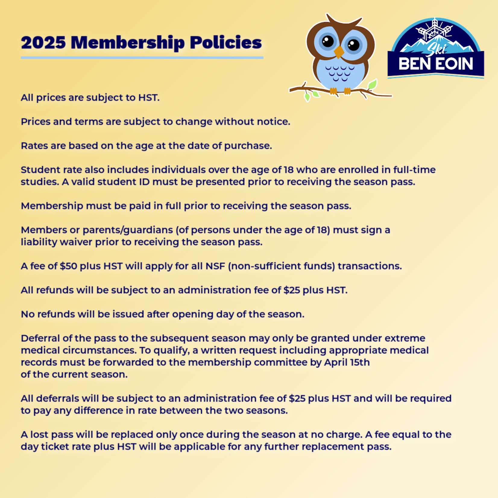 Early Bird Ages 5 & Under Membership 2025