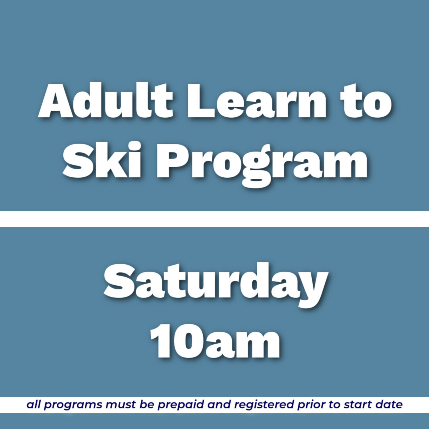 Adult Learn to Ski Program