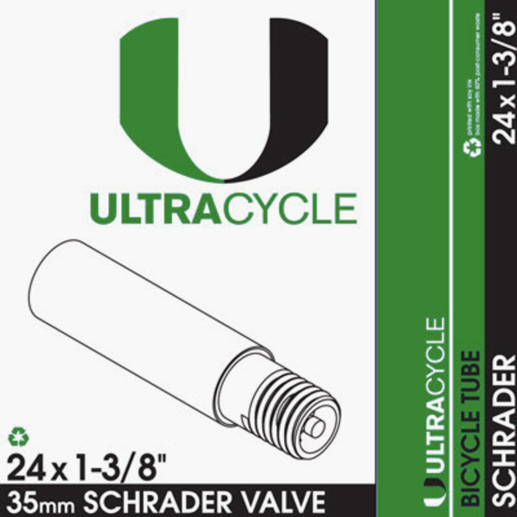 ULTRACYCLE ULTRACYCLE,SCHRADER VALVE TUBES,UC 24X1-3/8 TUBE,SV,50 per case
