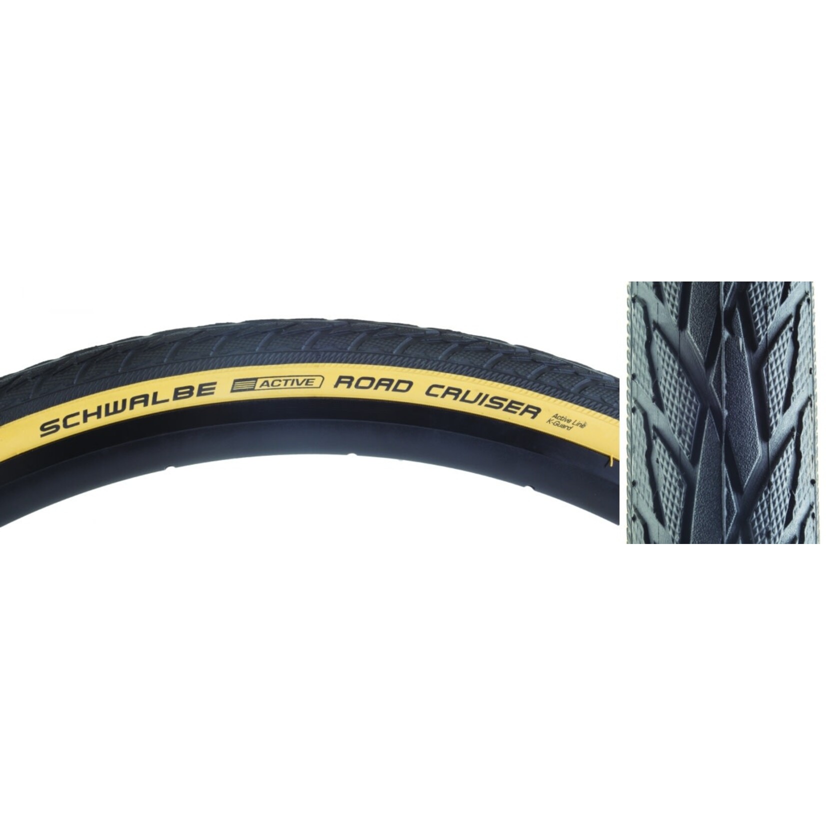 Schwalbe TIRE SWB ROAD CRUISER 700x35 ACTIVE TWIN K-GUARD BK/GUM GN-COMPOUND WIRE