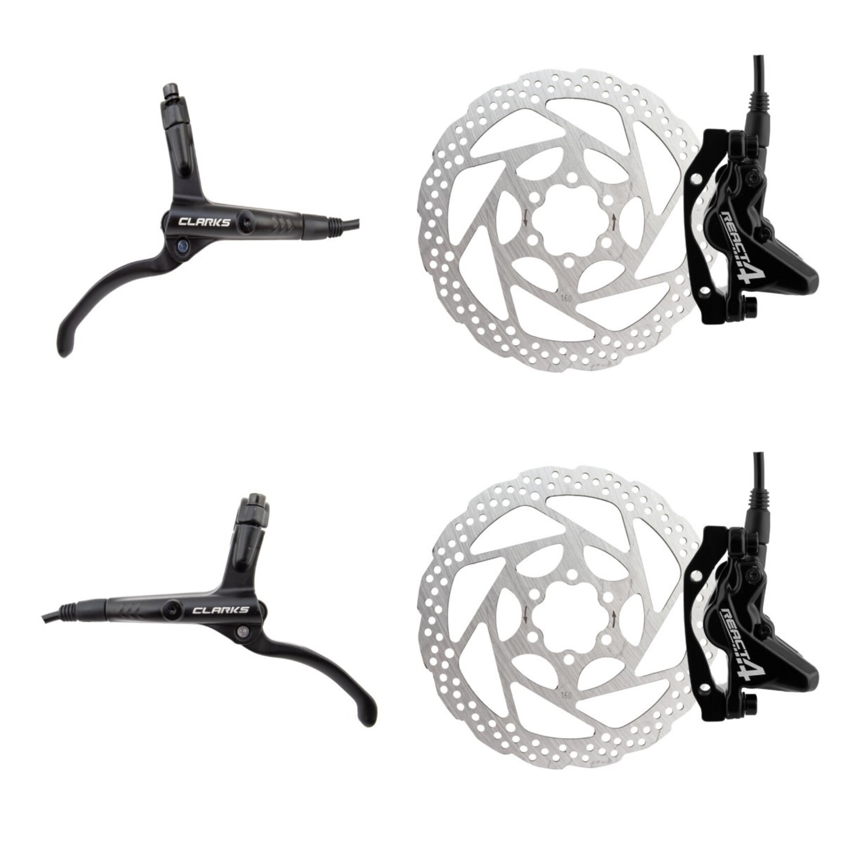 Clarks BRAKE DISC CLK REACT-4 HYD F&R w/LVR 160 IS BK