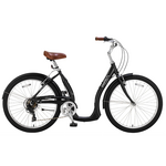 Biria Biria - Easy Boarding Balloon 7, 7-speed Derailleur, 46 cm Balloon Tires, Fenders, Matte Black, BT7