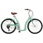 Biria Biria - Easy Boarding Balloon 7, 7-speed Derailleur, 40 cm Balloon Tires, Fenders, Matte Aqua Green,