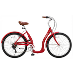 Biria Biria - Easy Boarding Balloon 7, 7-speed Derailleur, 40 cm Balloon Tires, Fenders, Matte Red