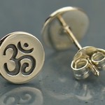 Etched Om Earrings