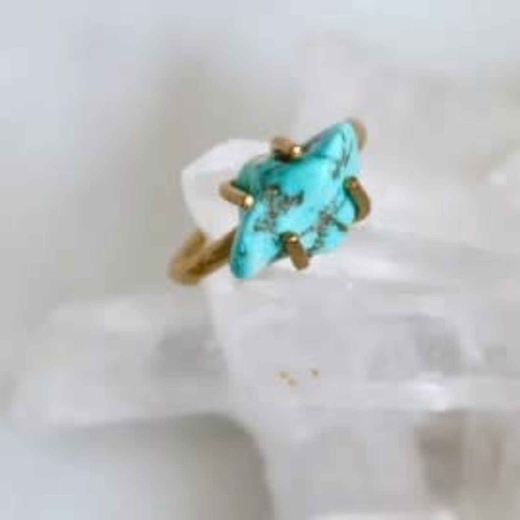 Turquoise Nugget Ring- Raw Brass