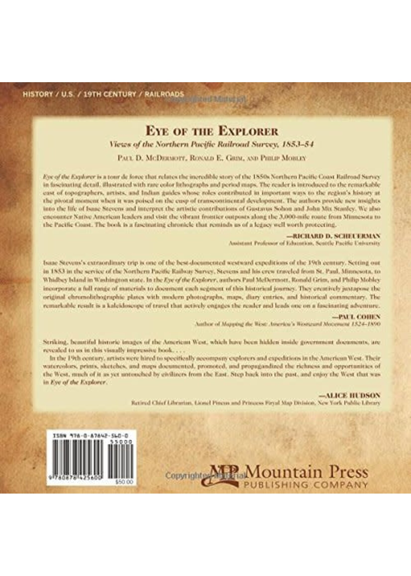 Eye of the Explorer: Views of the Northern Pacific Railroad Survey 1853-54