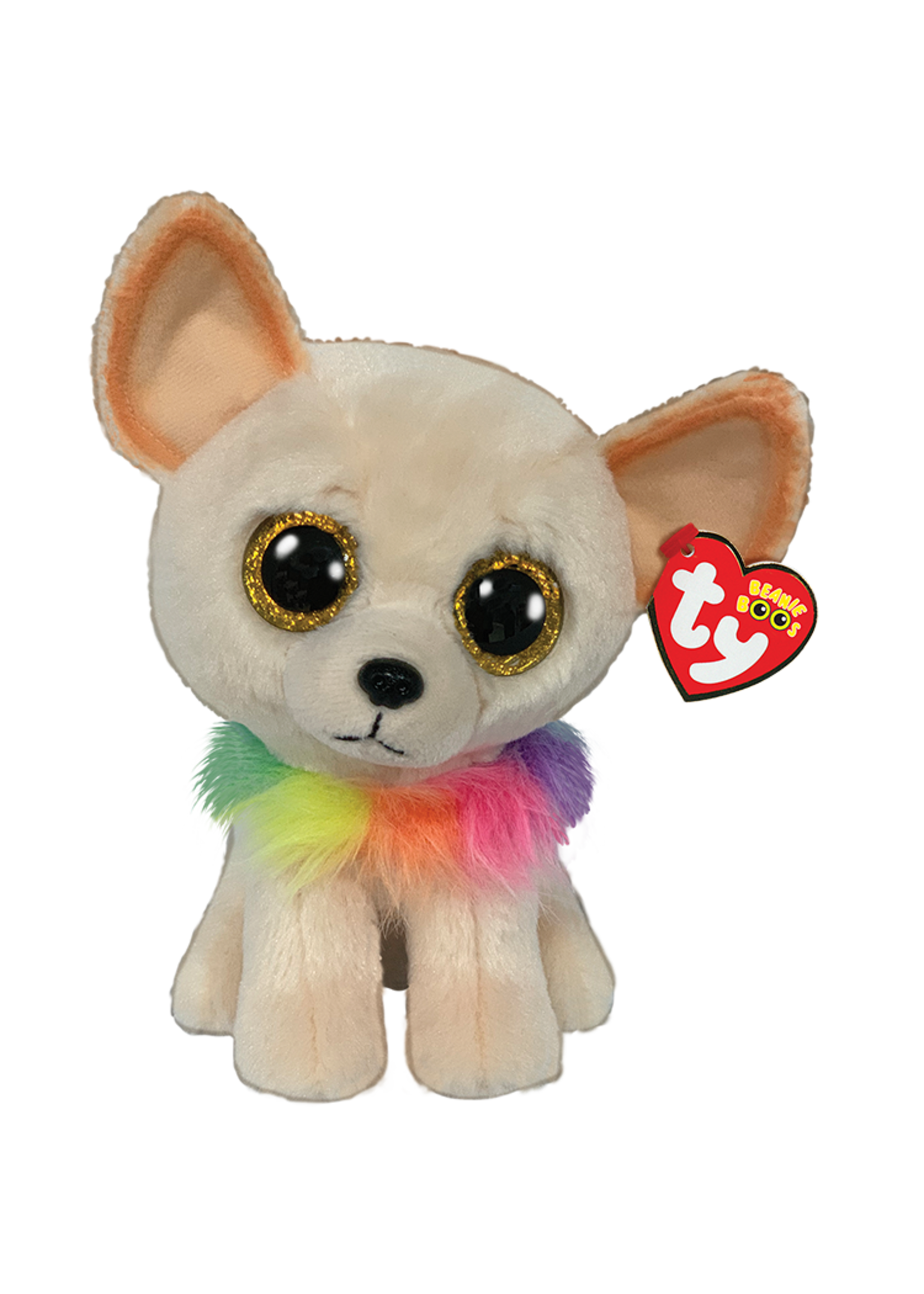 Chewey: Tan Chihuahua (Rainbow Collar): Medium
