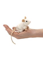 Mini White Mouse Finger Puppet