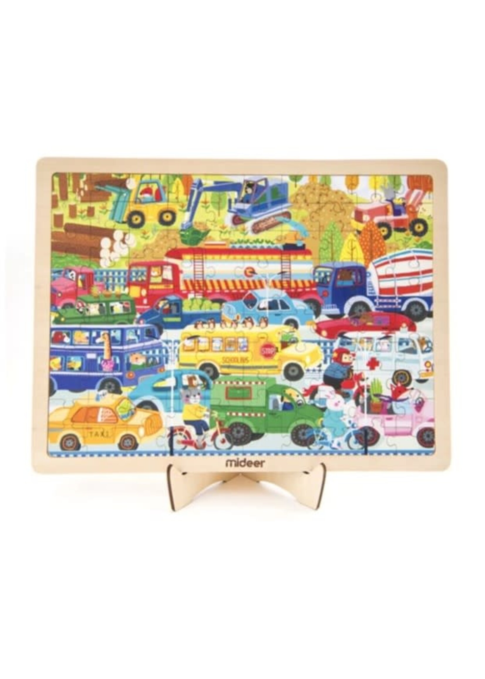 Mideer Busy Traffic: Framed Standing Puzzle