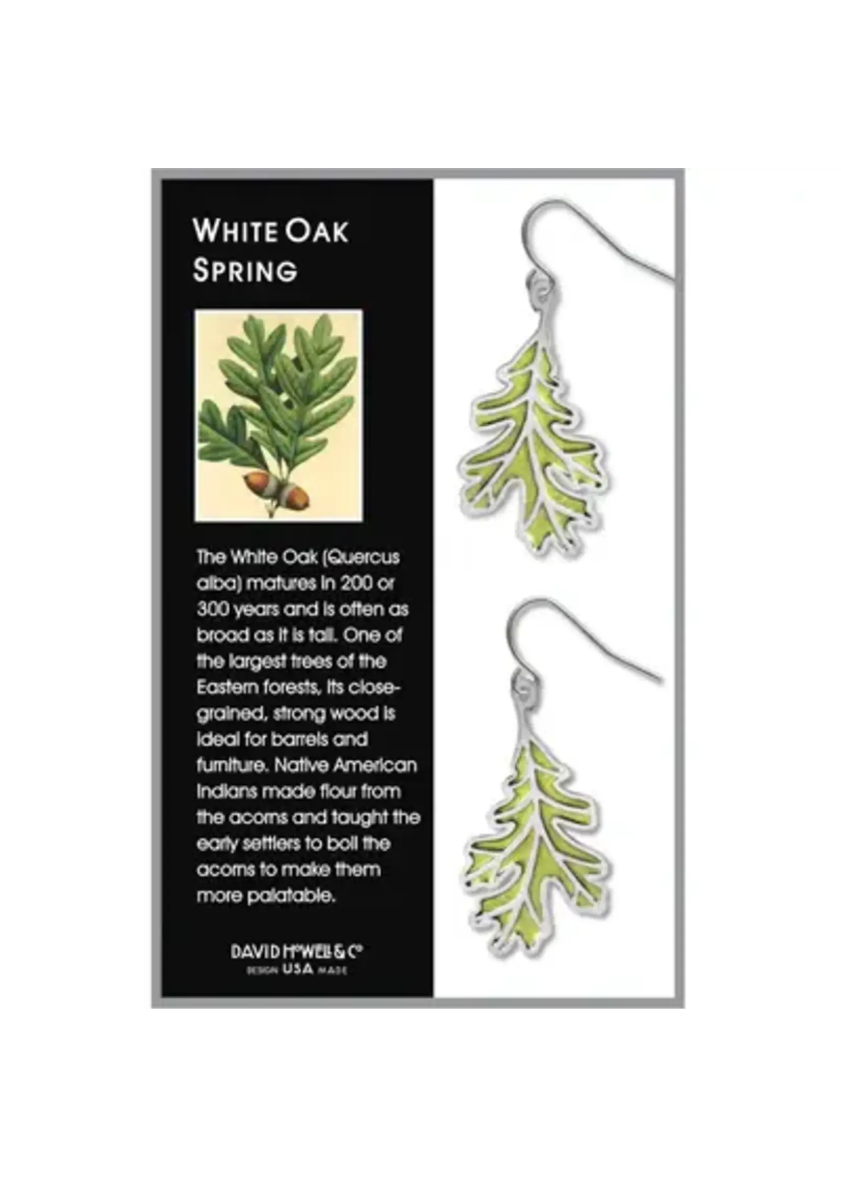 White Oak Leaf in Spring Earrings