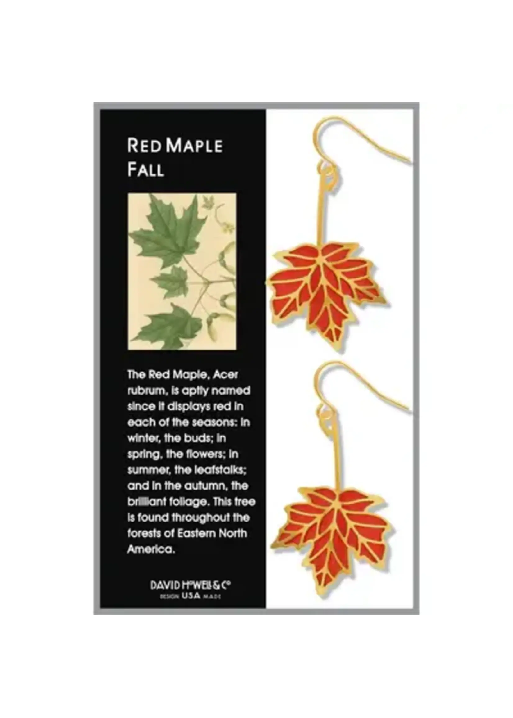 Red Maple Leaf in Fall Earrings