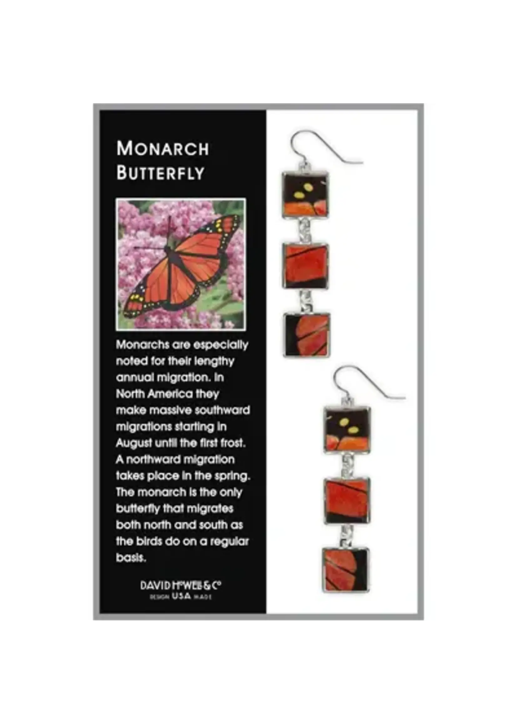 Monarch Butterfly Dangle Earrings